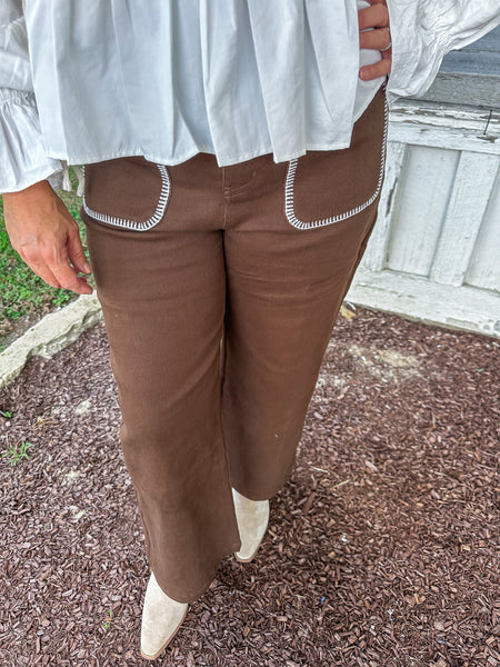 Brown Stitch Jeans