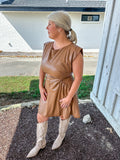 Mocha Leather Dress