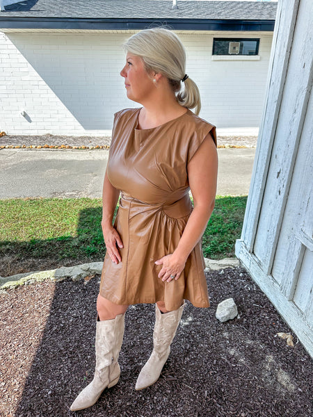 Mocha Leather Dress