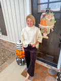 Black Corduroy Wide Legs
