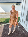 Mocha Leather Dress