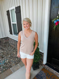 Ribbed Tank Taupe