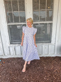 Midnight polka charm dress