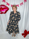 Black Sand Tiered Dress