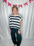 Striped Open Back Top