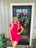 Hot Pink Open Back Zenana Romper