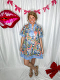 Coral Chinoiserie Dress