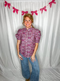 Magenta Ruffle Blouse