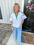 Neon Bloom Blouse