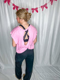 Pink Open Back Top