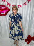 Navy meadow dress