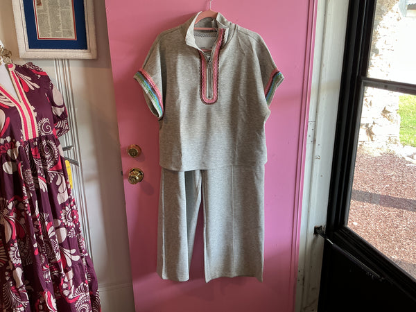 Soft Gray Ensemble Set (top and pants)