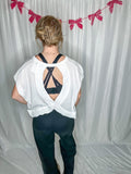 Open Back Tee White