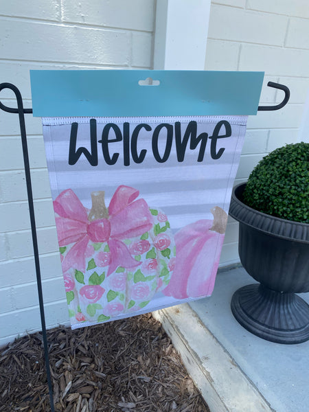 Pink Patch Harvest Garden Flag