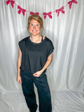 Open Back Tee Black