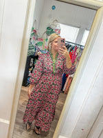 Sage and Pink Floral Dress