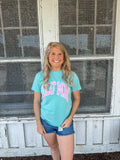 Mint polka dot Lulumac t- shirt