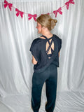 Open Back Tee Black