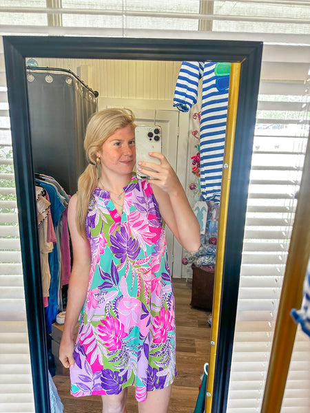 Jungle Sunset Floral Tunic Dress
