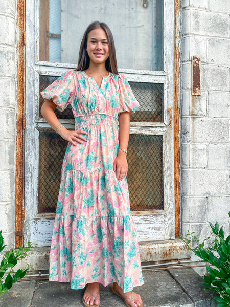 Coral Palms Dress