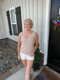 Ribbed Tank Taupe