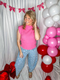 Pink Scalloped Top