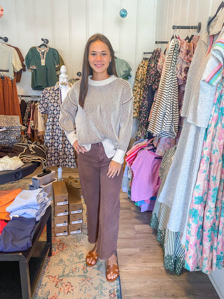 Brown Stripe Sweater