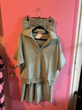 Dusty Green Zenana Vneck Set