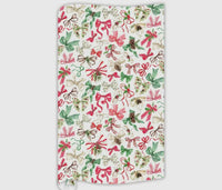 Hand Painted Red and Green Christmas Bows Wrapping Paper