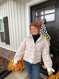 Pink Floral Quilted Jacket