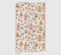Hand Painted Gingerbread Houses w/ Candy Pink Wrapping Paper