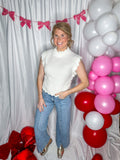 Cream Scalloped Top