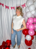Cream Scalloped Top