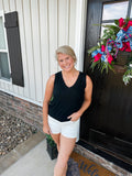 Ribbed Tank Black