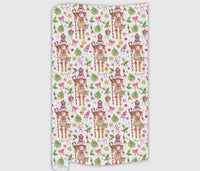 Hand Painted Pink Candy and Gingerbread Nutcrackers Wrapping Paper