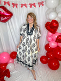 Cream and Black Aztec Dress