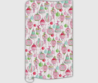 Hand Painted Pink and Green Ornaments Wrapping Paper