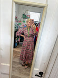 Sage and Pink Floral Dress