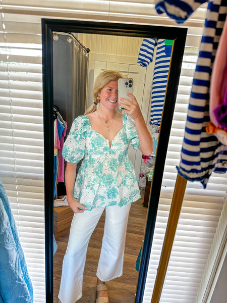 Seafoam Bloom Blouse