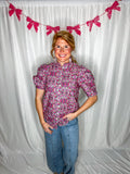 Magenta Ruffle Blouse