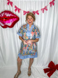 Coral Chinoiserie Dress