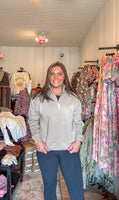 ZENANA TAUPE HALF ZIP