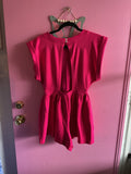Hot Pink Open Back Zenana Romper