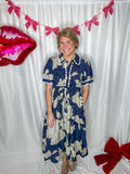 Navy meadow dress