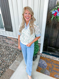 Flowery Stripes Blouse