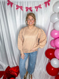 Taupe Puff Sleeve Sweater