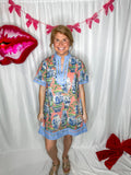 Coral Chinoiserie Dress