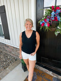 Ribbed Tank Black