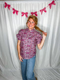 Magenta Ruffle Blouse