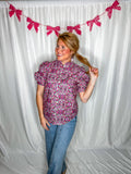 Magenta Ruffle Blouse
